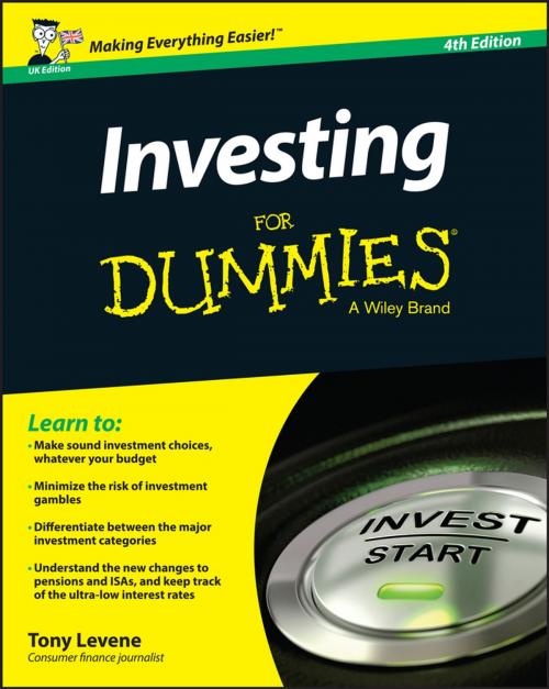 Cover of the book Investing for Dummies - UK by Tony Levene, Wiley