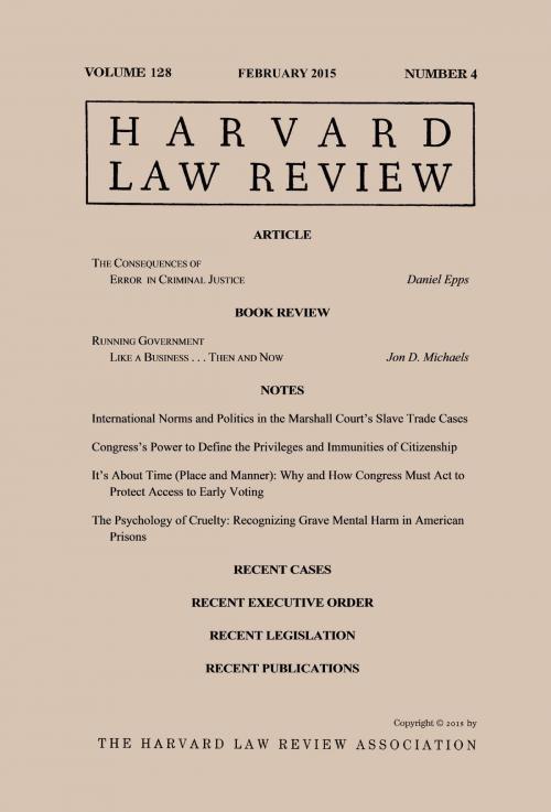Cover of the book Harvard Law Review: Volume 128, Number 4 - February 2015 by Harvard Law Review, Quid Pro, LLC