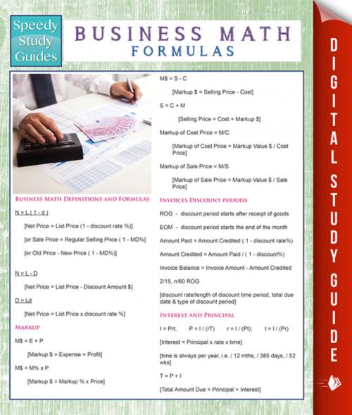 Cover of the book Business Math Formulas (Speedy Study Guides) by Speedy Publishing, Speedy Publishing LLC