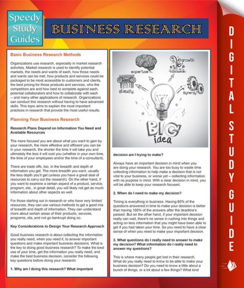 Cover of the book Business Research (Speedy Study Guides) by Speedy Publishing, Speedy Publishing LLC