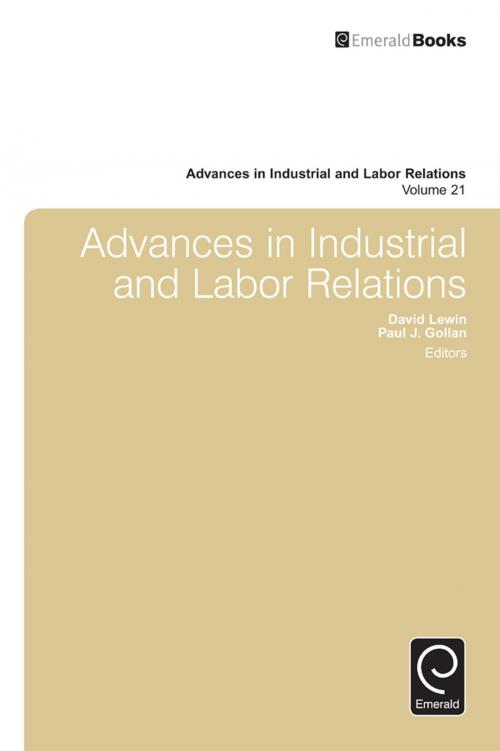 Cover of the book Advances in Industrial and Labor Relations by , Emerald Group Publishing Limited