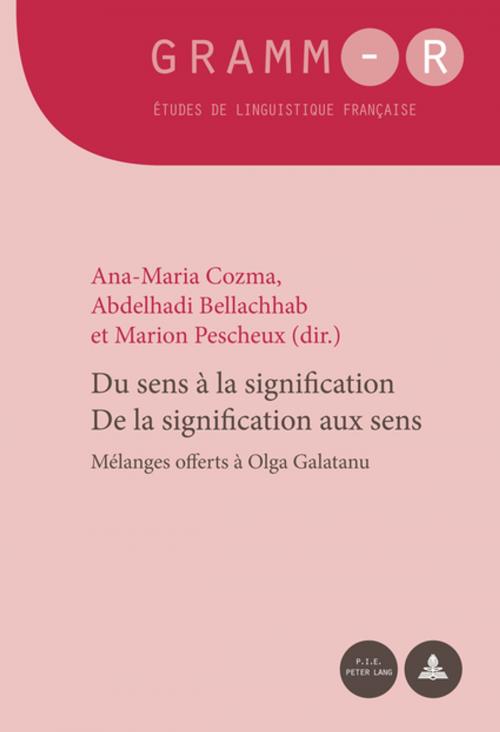 Cover of the book Du sens à la signification / De la signification aux sens by , Peter Lang