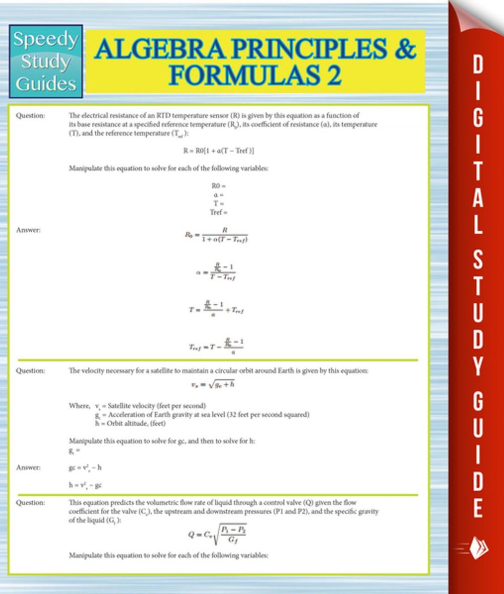 Big bigCover of Algebra Principles And Formulas 2 (Speedy Study Guides)