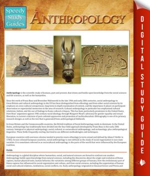Book cover of Anthropology (Speedy Study Guides)