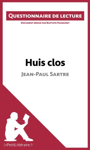 Cover of the book Huis clos de Jean-Paul Sartre by Marie-Charlotte Schneider, lePetitLittéraire.fr