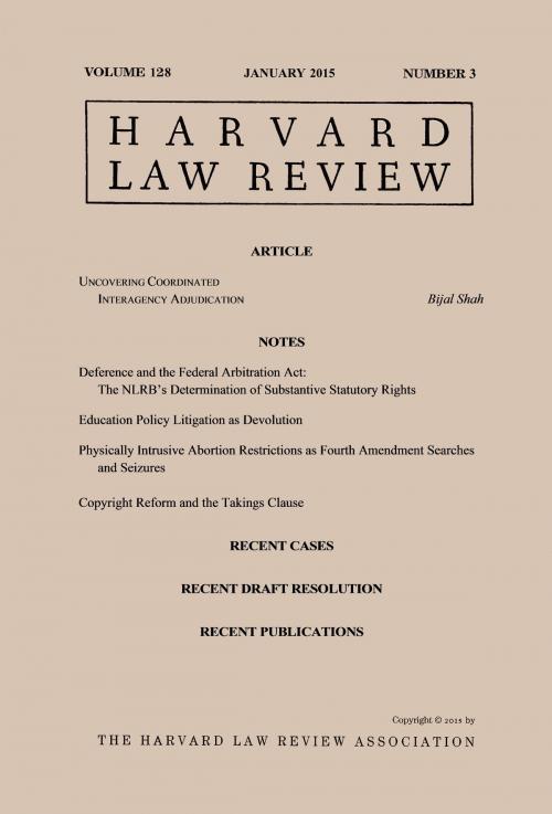 Cover of the book Harvard Law Review: Volume 128, Number 3 - January 2015 by Harvard Law Review, Quid Pro, LLC