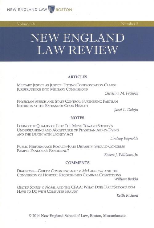 Cover of the book New England Law Review: Volume 48, Number 2 - Winter 2014 by New England Law Review, Quid Pro, LLC