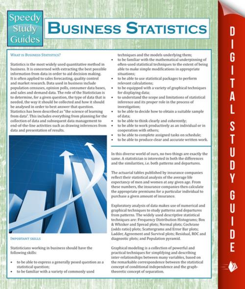 Cover of the book Business Statistics (Speedy Study Guides) by Speedy Publishing, Speedy Publishing LLC
