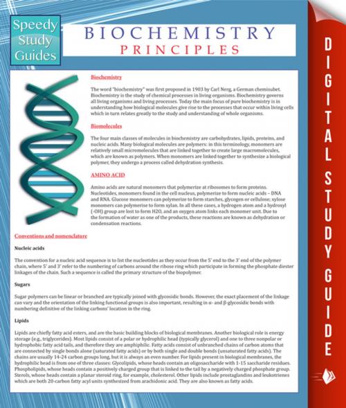 Cover of the book Biochemistry Principles (Speedy Study Guides) by Speedy Publishing, Speedy Publishing LLC