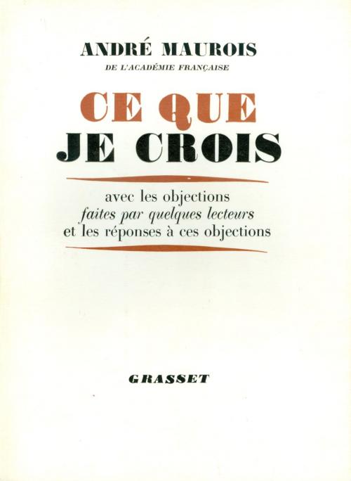 Cover of the book Ce que je crois by André Maurois, Grasset