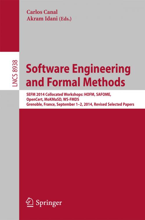 Cover of the book Software Engineering and Formal Methods by , Springer International Publishing