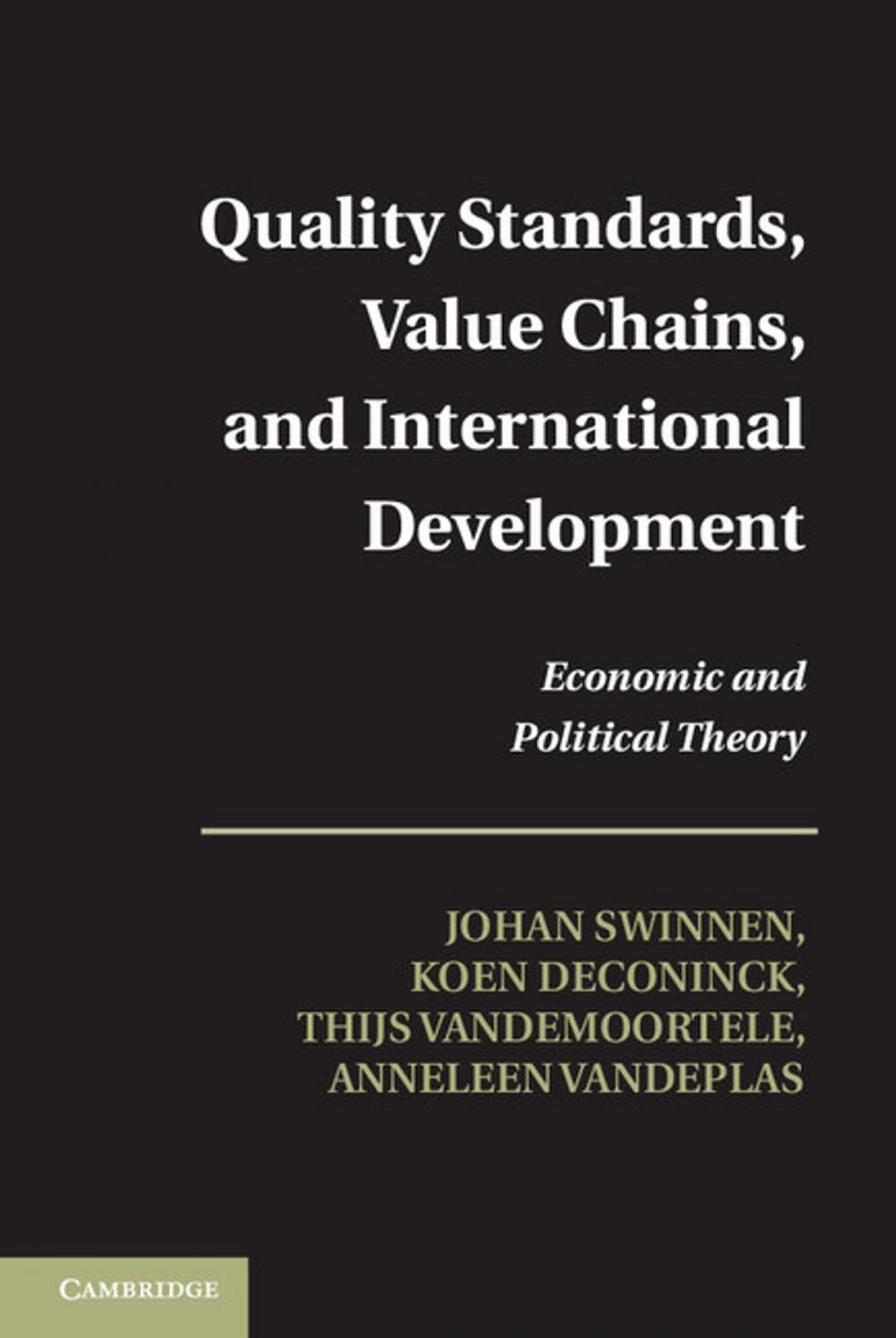 Big bigCover of Quality Standards, Value Chains, and International Development