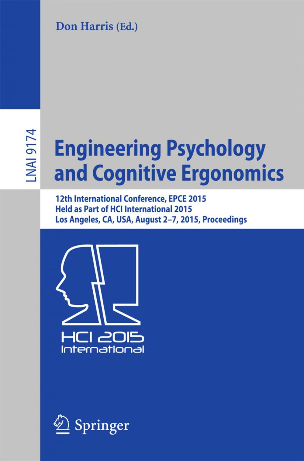 Big bigCover of Engineering Psychology and Cognitive Ergonomics
