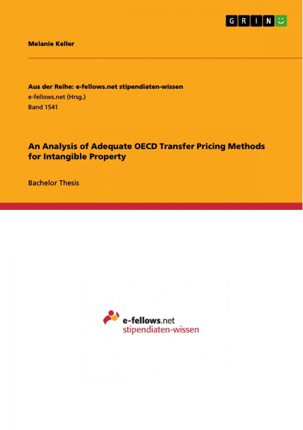 Big bigCover of An Analysis of Adequate OECD Transfer Pricing Methods for Intangible Property
