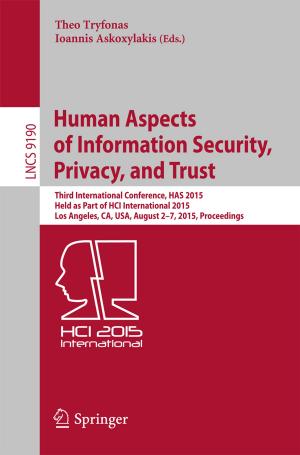 Cover of the book Human Aspects of Information Security, Privacy, and Trust by Anne Walling