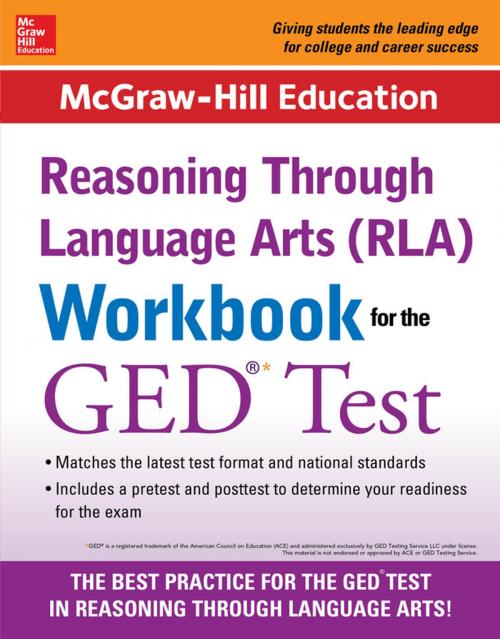 Cover of the book McGraw-Hill Education RLA Workbook for the GED Test by McGraw-Hill Editors, McGraw-Hill Education