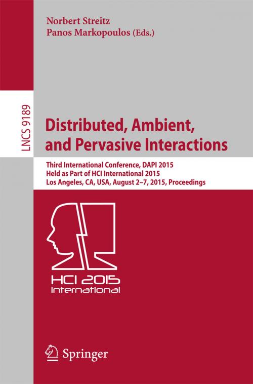 Cover of the book Distributed, Ambient, and Pervasive Interactions by , Springer International Publishing