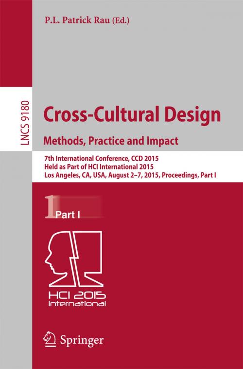 Cover of the book Cross-Cultural Design Methods, Practice and Impact by , Springer International Publishing