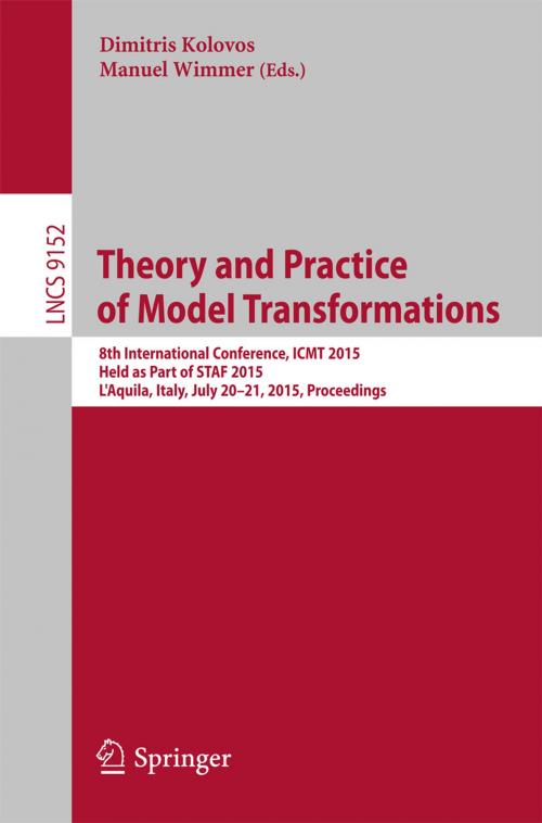 Cover of the book Theory and Practice of Model Transformations by , Springer International Publishing