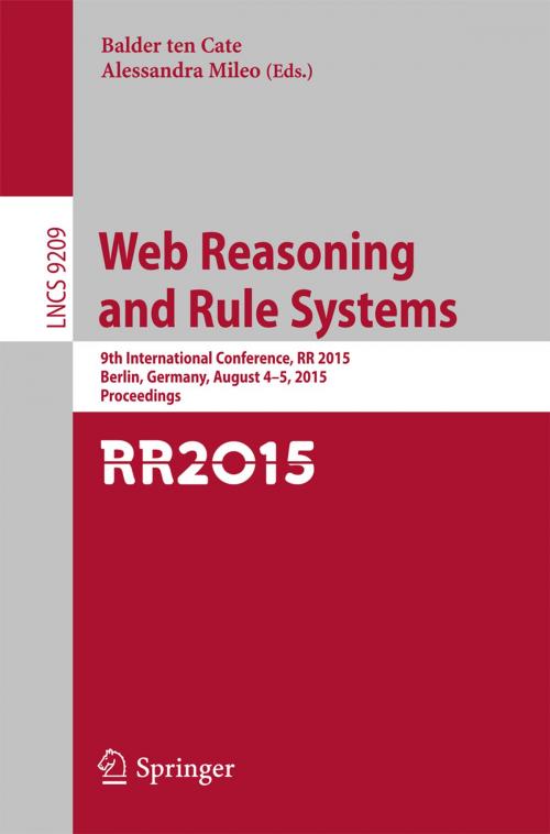 Cover of the book Web Reasoning and Rule Systems by , Springer International Publishing