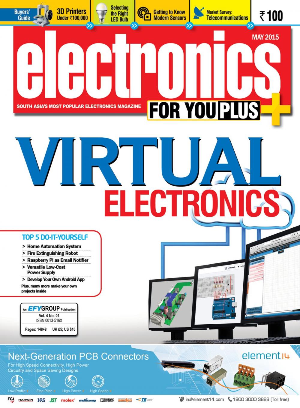 Big bigCover of Electronics For You,May 2015