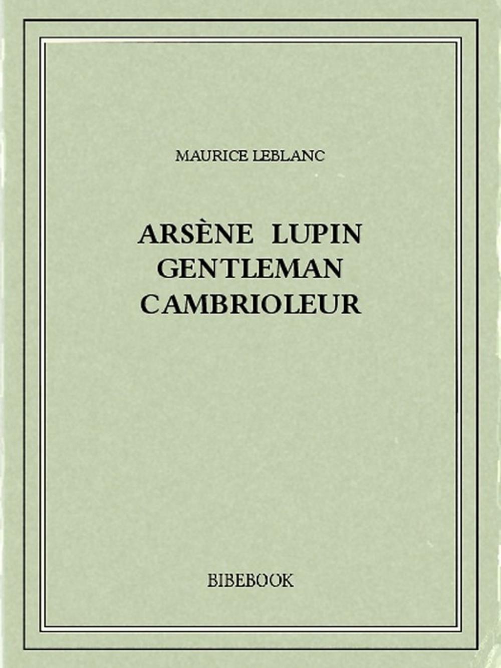 Big bigCover of Arsène Lupin gentleman cambrioleur