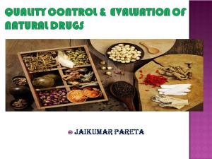 Cover of Quality control & Evaluation of natural drugs