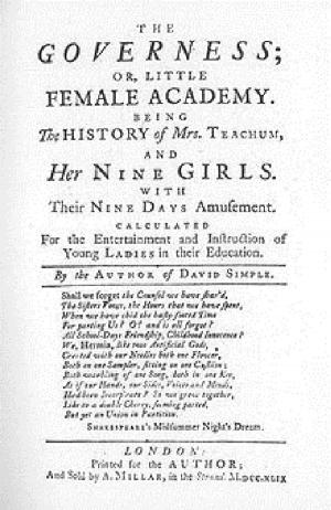 Book cover of The Governess or The Little Female Academy (1749)