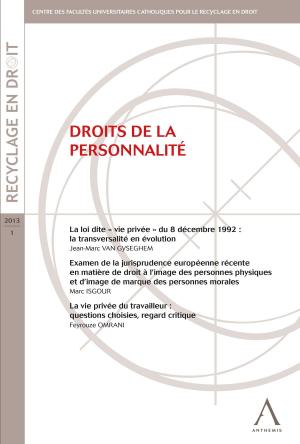 Cover of the book Droits de la personnalité by Nathalie Dasnoy-Sumell, Anthemis