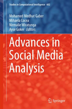 Cover of the book Advances in Social Media Analysis by Mikayla Novak