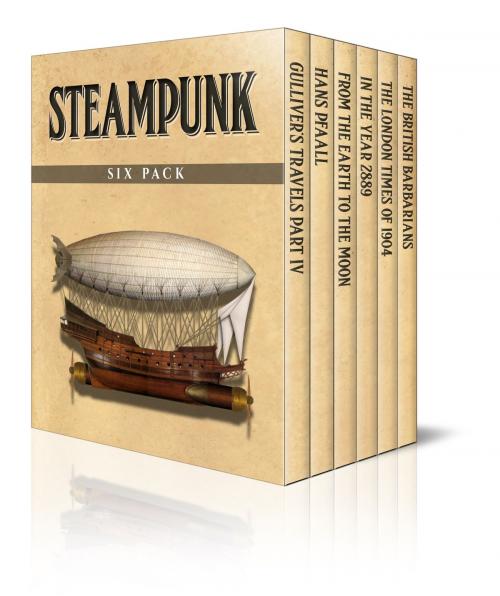 Cover of the book Steampunk Six Pack by Jonathan Swift, Edgar Allan Poe, Grant Allen, Enhanced E-Books