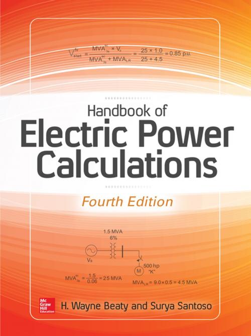 Cover of the book Handbook of Electric Power Calculations, Fourth Edition by H. Wayne Beaty, Surya Santoso, McGraw-Hill Education
