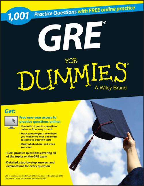 Cover of the book 1,001 GRE Practice Questions For Dummies (+ Free Online Practice) by Consumer Dummies, Wiley