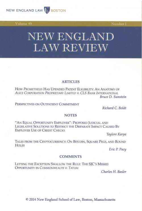 Cover of the book New England Law Review: Volume 49, Number 1 - Fall 2014 by New England Law Review, Quid Pro, LLC