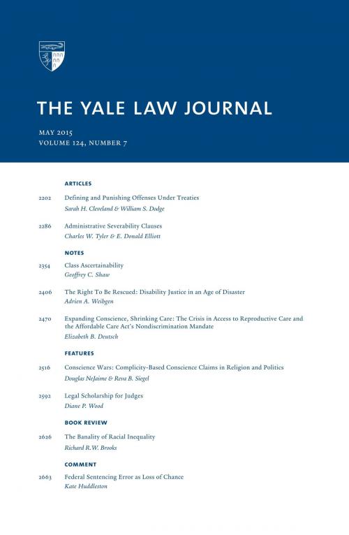 Cover of the book Yale Law Journal: Volume 124, Number 7 - May 2015 by Yale Law Journal, Quid Pro, LLC
