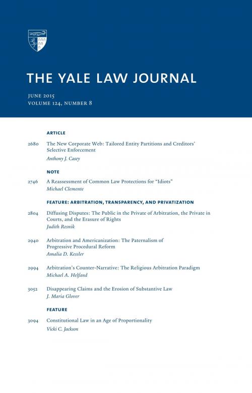Cover of the book Yale Law Journal: Volume 124, Number 8 - June 2015 by Yale Law Journal, Quid Pro, LLC