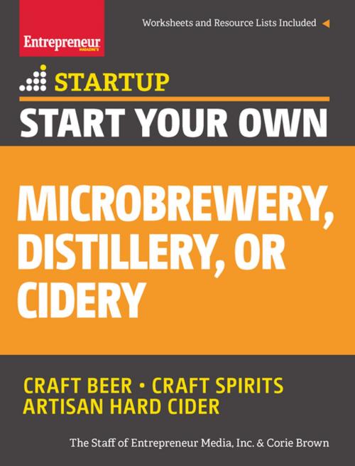 Cover of the book Start Your Own Microbrewery, Distillery, or Cidery by The Staff of Entrepreneur Media, Corie Brown, Entrepreneur Press