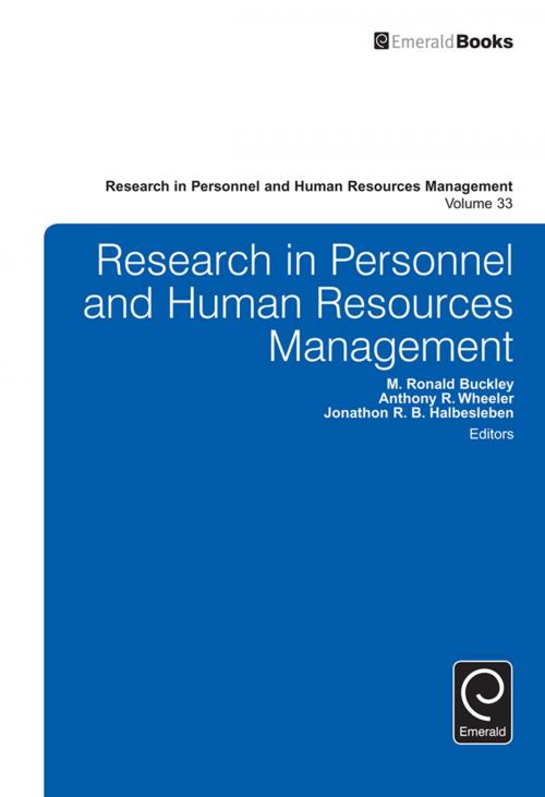 Cover of the book Research in Personnel and Human Resources Management by , Emerald Group Publishing Limited