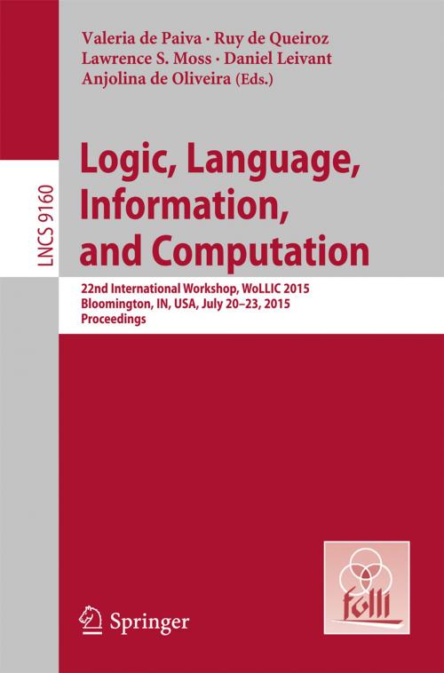 Cover of the book Logic, Language, Information, and Computation by , Springer Berlin Heidelberg