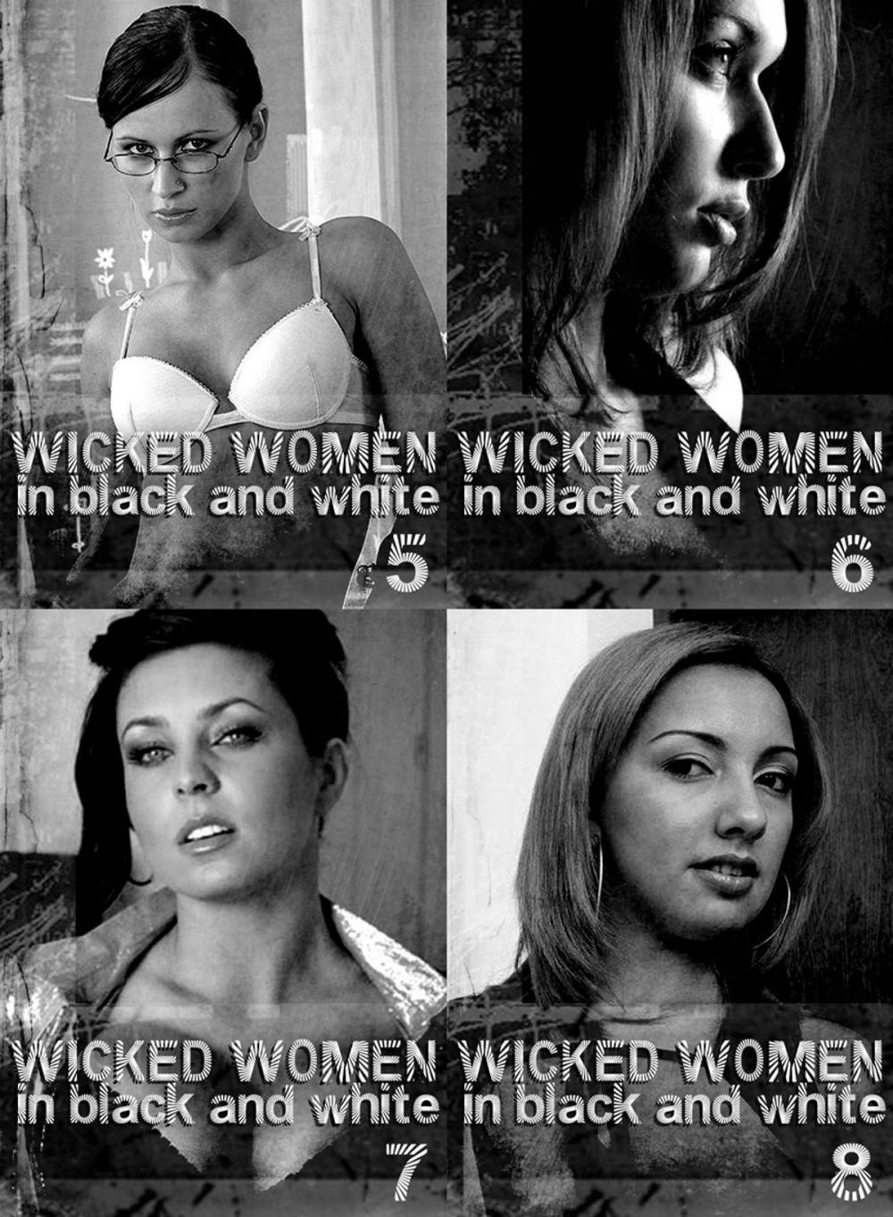 Big bigCover of Wicked Women In Black and White Collection 2 - An erotic photo book - Volumes 5 to 8 in one book