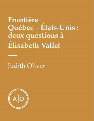 Cover of the book Frontière Québec—États-Unis: deux questions à Élisabeth Vallet by David Paquet
