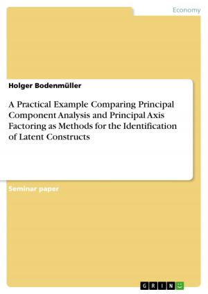 Cover of the book A Practical Example Comparing Principal Component Analysis and Principal Axis Factoring as Methods for the Identification of Latent Constructs by Nina Eger