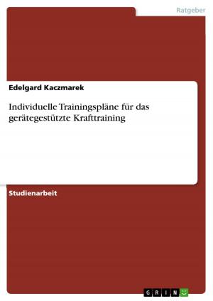 Cover of the book Individuelle Trainingspläne für das gerätegestützte Krafttraining by Alexander Iliasa