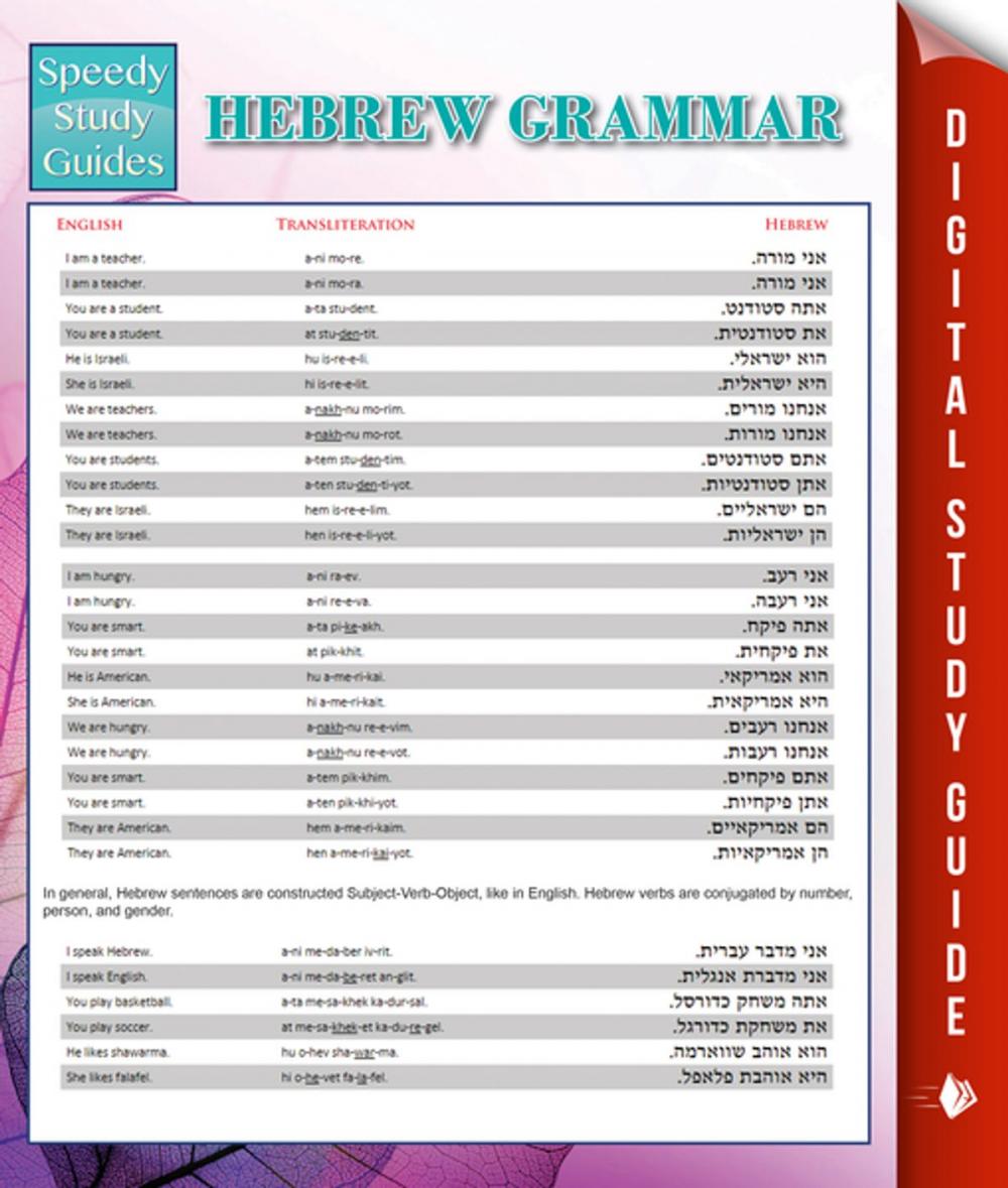 Big bigCover of Hebrew Grammar (Speedy Language Study Guides)