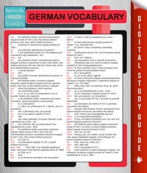 Book cover of German Vocabulary (Speedy Language Study Guides)