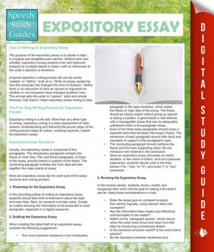 Book cover of Expository Essay (Speedy Study Guides)
