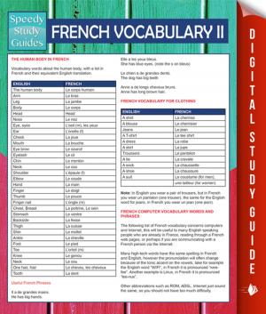 Cover of French Vocabulary II (Speedy Language Study Guides)