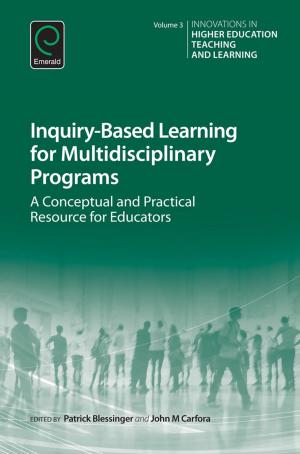 Cover of the book Inquiry-Based Learning for Multidisciplinary Programs by Timothy J. Rupert, Dorothy Feldmann