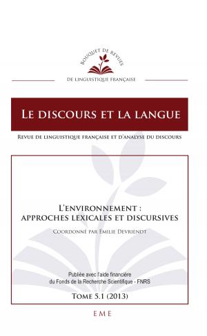 Cover of the book L'environnement : approches lexicales et discursives by Amos Fergombe