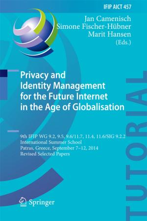 Cover of the book Privacy and Identity Management for the Future Internet in the Age of Globalisation by Mauro Cavallone